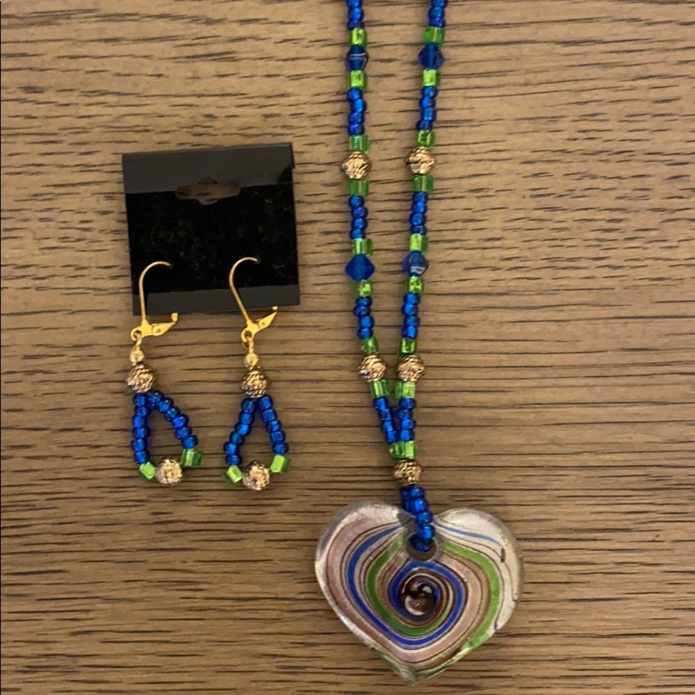 Hand crafted necklace and earring set